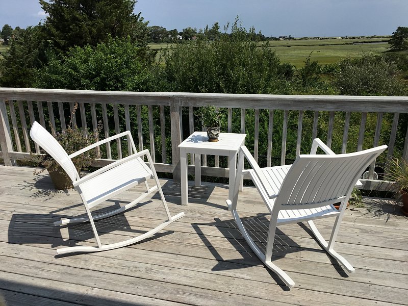 Image Of Chairs On A Terrace In Our 3 Boardwalk Cape Cod Vacation Rental