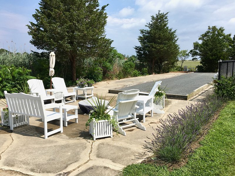 Left View Of Garden Furnitures In Our 3 Boardwalk Cape Cod Vacation Rental