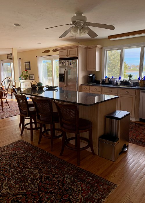 Side View Image Of Kitchen Island On Our 3 Boardwalk Cape Cod Vacation Rental